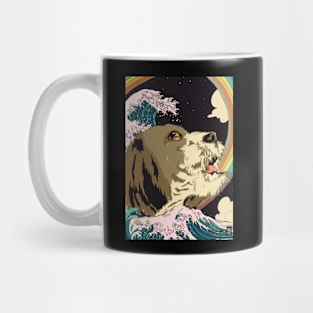 SHIH TZU DOG GREAT WAVE RAINBOW SHIRT Mug